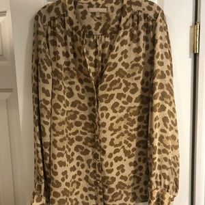 Leopard print banana republic blouse